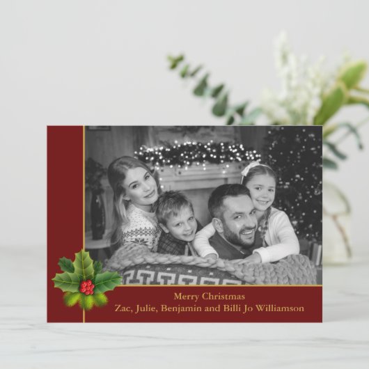 ホリーフレームフォト付き自動白黒フォト シーズンカード (スタンド正面)