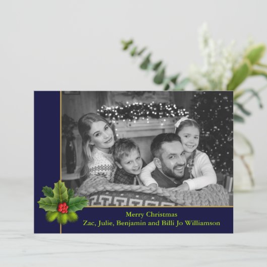 ホリーフレームフォト付き自動白黒フォト シーズンカード (スタンド正面)