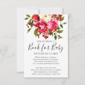 ホリーフローラフローラベビーシャワーベビー本 招待状 (正面)