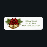 ホリーフローラ金ゴールドベルクリスマスカスタム住所 ラベル<br><div class="desc">クリスマスのtouchとクリスマスの住所 シールでカスタムあなたの手紙を送る。Zazzleストアの休日アイテムの私たちの完全な行を参照。</div>