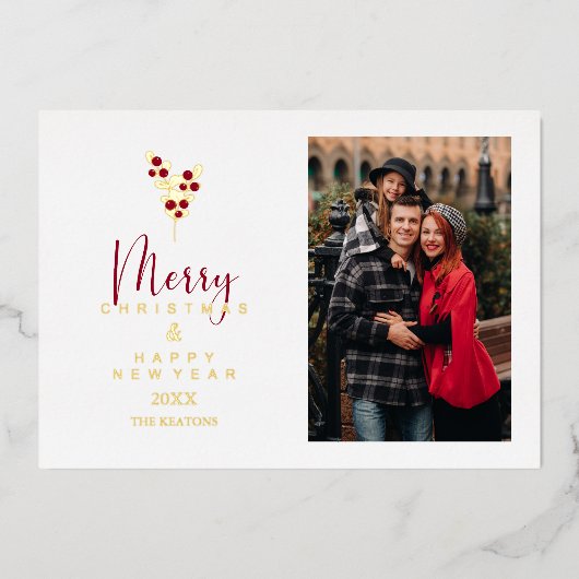 ホリーブランチお洒落ズメリークリスマスクラシック 箔シーズンカード (正面)