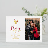 ホリーブランチお洒落ズメリークリスマスクラシック 箔シーズンカード (立ち正面)