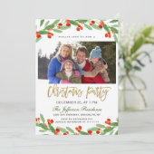 ホリーブランチウォーターカラーフォトクリスマスパーティー 招待状 (スタンド正面)
