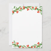 ホリーブランチウォーターカラーフォトクリスマスパーティー 招待状 (裏面)