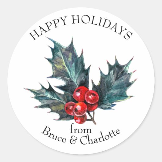 ホリーブランチカスタム封筒用シール ラウンドシール (正面)