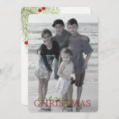 ホリーブランチクリスマスフォトカード1写真かわいい シーズンカード (正面/裏面)
