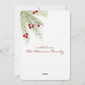 ホリーブランチクリスマスフォトカード1写真かわいい シーズンカード (裏面)