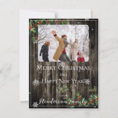 ホリーブランチ素朴ズフラットホリデーフォトカード シーズンカード (正面)