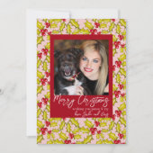 ホリーベリーお洒落ズクラシック1フォトクリスマス シーズンカード (正面)