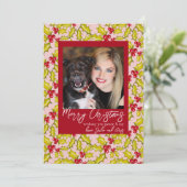 ホリーベリーお洒落ズクラシック1フォトクリスマス シーズンカード (スタンド正面)