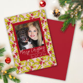 ホリーベリーお洒落ズクラシック1フォトクリスマス シーズンカード