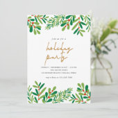 ホリーベリーとシダのクリスマスパーティー 招待状 (スタンド正面)