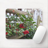 ホリーベリーとフェンス – Martha's Vineヤード マウスパッド (マウス)