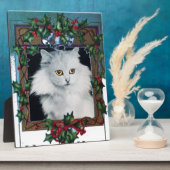 ホリーベリーとベル付きのスクエアクリスマスリース フォトプラーク (側面)