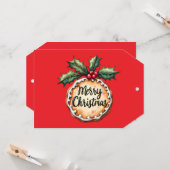 ホリーベリーとメリークリスマスクッキー カード (正面/裏面インサイチュ)