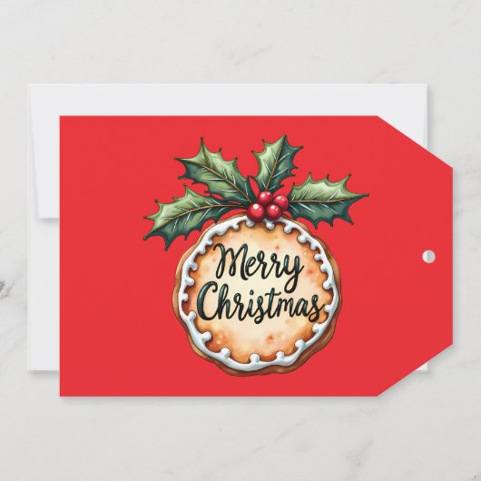 ホリーベリーとメリークリスマスクッキー カード (正面)