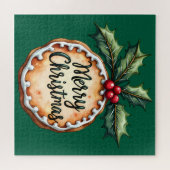 ホリーベリーとメリークリスマスクッキー ジグソーパズル (横)