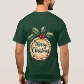 ホリーベリーとメリークリスマスクッキー Tシャツ (裏面)