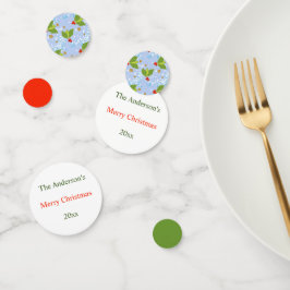 ホリーベリーと葉のパターン コンフェッティ