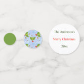 ホリーベリーと葉のパターン コンフェッティ (正面)