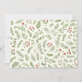 ホリーベリーと葉の写真クリスマスカード シーズンカード (裏面)