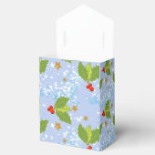 ホリーベリーと葉の表面パターンデザイン フェイバーボックス (オープン)