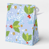 ホリーベリーと葉の表面パターンデザイン フェイバーボックス (裏面サイド)