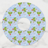 ホリーベリーと葉パターンMerry Christmas Wi ワイングラスタグ (裏面)