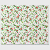 ホリーベリーと葉 ラッピングペーパー (フラット)