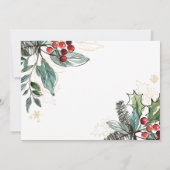 ホリーベリーのアウトライン付きクリスマス2の写真ホリデー カード (裏面)