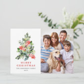 ホリーベリーのクリスマスツリーのグリーティングカード シーズンカード (スタンド正面)