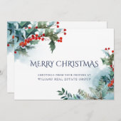 ホリーベリーのクリスマスミストレットの企業の挨拶 シーズンカード (正面/裏面)