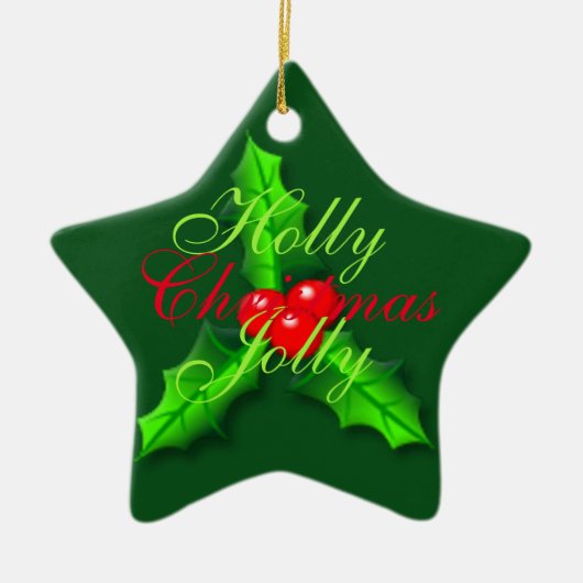 ホリーベリーのクリスマス セラミックオーナメント (正面)