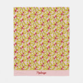 ホリーベリーの名前を追加フェスティバルウィムシークリスマス フリースブランケット (正面)