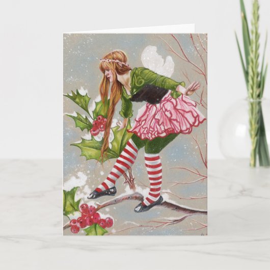 ホリーベリーの妖精のクリスマスカード シーズンカード (正面)