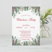 ホリーベリーの枝レッドプレイドクリスマスカンパニー 招待状 (スタンド正面)