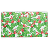 ホリーベリーの水の色クリスマスパターン 枕カバー (正面右)