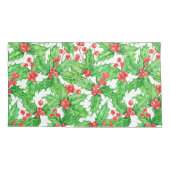 ホリーベリーの水の色クリスマスパターン 枕カバー (裏面-左)