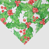 ホリーベリーの水の色クリスマスパターン 薄葉紙 (詳細)
