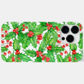 ホリーベリーの水の色クリスマスパターン Case-Mate iPhoneケース (裏面 (横))