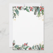 ホリーベリーの水の色ラインクリスマスパーティー カード (裏面)