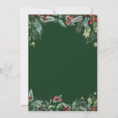 ホリーベリーの水の色ラインクリスマスパーティー カード (裏面)