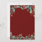 ホリーベリーの水の色ラインクリスマスパーティー カード (裏面)