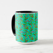 ホリーベリーの水色 マグカップ (正面左)