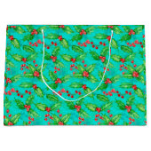 ホリーベリーの水色 ラージペーパーバッグ (正面)