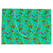 ホリーベリーの水色 ラージペーパーバッグ (裏面)