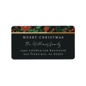 ホリーベリーの葉クリスマス差出人住所 ラベル (正面)