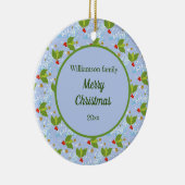 ホリーベリーは雪のパターンを星メリークリスマス セラミックオーナメント (右)