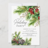 ホリーベリーエバーグリーンホリデーパーティー 招待状 (正面)