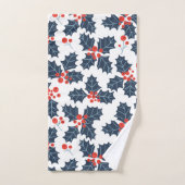 ホリーベリーオンホワイト バスタオルセット (ハンドタオル)